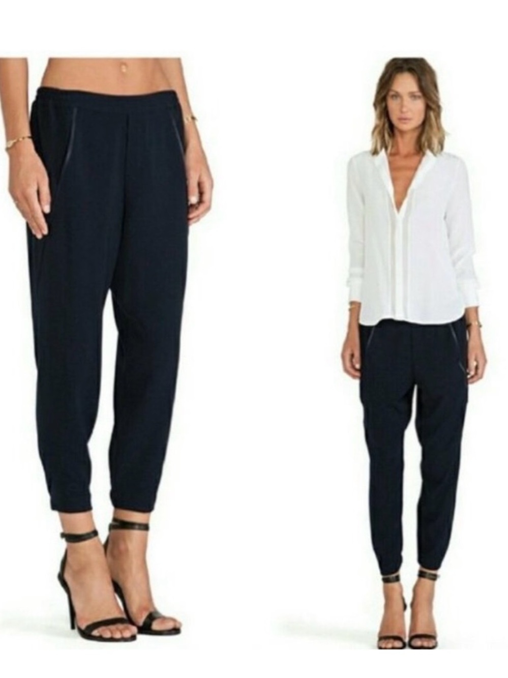 ⚡️Vince Pull-On Cropped Jogger Trousers - Navy